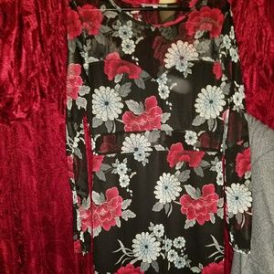 Black dress with flower designs